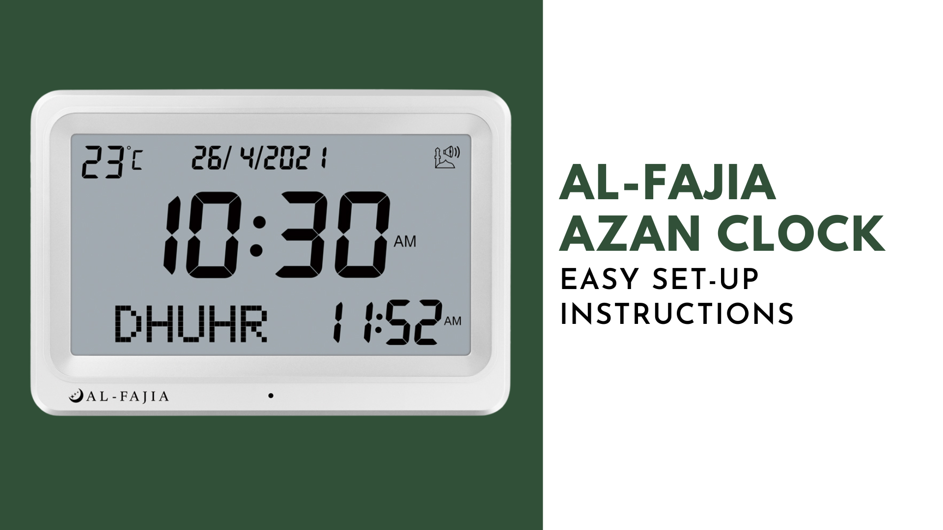 Easy Step-by-Step Instructions for the Al-Fajia Azan Clock
